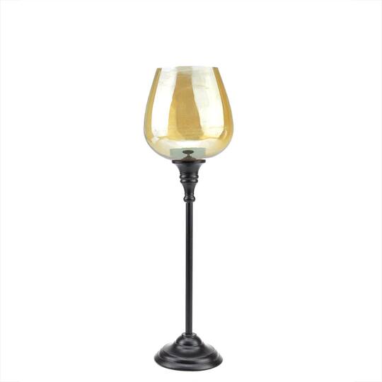 16.25" Large Golden Luster Brown Stemmed Votive Candle Holder